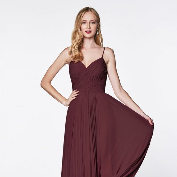 V-Neck A-Line Shape Long Evening Dress CD7471 - Picture 3 of 4